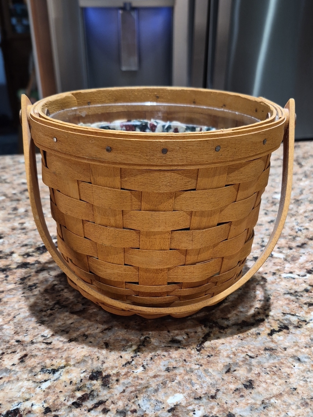 Longaberger Honey Brown Woven Basket with Handle